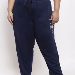 plusS Women Navy Blue Solid Straight-Fit Track Pants-picture-34