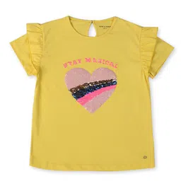 Gini and Jony Infants Girls Typography Printed Ruffled Cotton Top-image-20