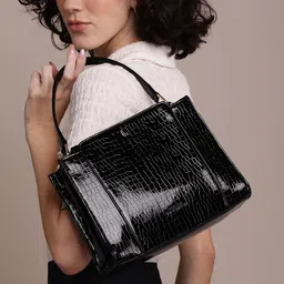 French Connection Animal Textured Structured Handheld Bag image 5