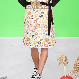 ArtzFolio Yellow & White Printed Cotton Aprons-image-64