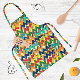 ArtzFolio Green & Yellow Printed Cotton Aprons-2