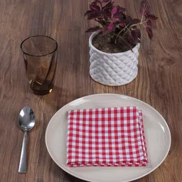 My Gift Booth Red Set of 6 Checked Table napkins-picture-43