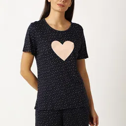 mackly Women Navy Blue Printed Night suit-image-39
