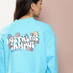 Harvard Graphic Printed Cotton Cropped Sweatshirt-56