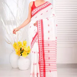 DipDiya Woven Design Pure Cotton Taant Saree-picture-17
