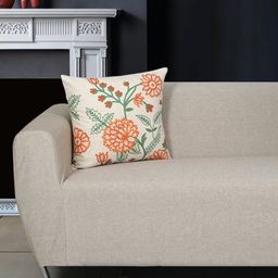 Ode & Cleo Mustard-Yellow Embroidered Cushion Cover-26