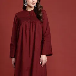 all about you Flared Sleeves Pure Cotton A-Line Dress-image-33