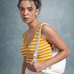 The Roadster Life Co. Striped Scoop Neck Fitted Crop Top-picture-49