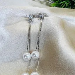 MYKI Silver-Plated Contemporary Drop Earrings-27