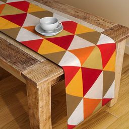 Alina decor Yellow & Beige Geometric Digital Printed Table Runner-21