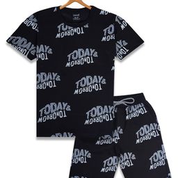 CAVIO Boys Printed Pure Cotton T-shirt With Shorts-image-42