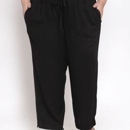 plusS Women Black Solid Wide Leg Palazzos-picture-11