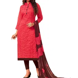 HERE&NOW Floral Embroidered Unstitched Dress Material-picture-35