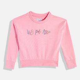 U.S. Polo Assn. Kids Girls Pink Embellished Sweatshirt-picture-9