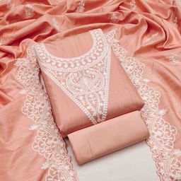 HERE&NOW Floral Embellished Unstitched Dress Material-image-41