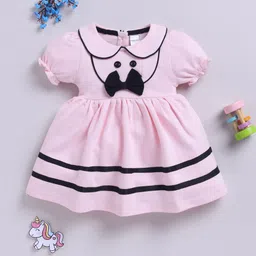 Moms Love Infant Girls Peter Pan Collar Puff Sleeve Fit & Flare Dress-picture-38