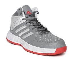 ADIDAS Men Grey Basecut Basketball Shoes-image-2
