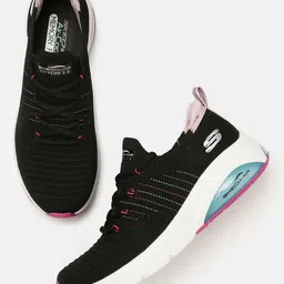 Skechers Women Black Skech-Air Extreme 2.0- Timeless Woven Design Sneakers-33