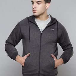 Alcis Men Grey Melange Solid Cotton Sporty Jacket-image-39