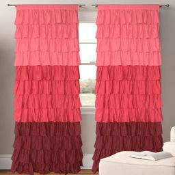 Dekor World Beige Set of 2 Sheer Door Curtain-50