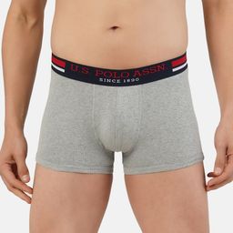 U.S. Polo Assn. Men Grey Melange Solid Cotton Trunk-image-50
