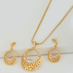 Carlton London 18kt Gold-Plated CZ Jewellery Set-11