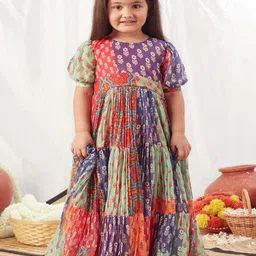 Vivedkids Floral Print Chiffon Empire Maxi Dress-picture-21