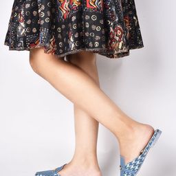 TRYME Women Printed Pointed Toe Mules-93
