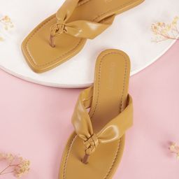 DressBerry Women Knot Detail Open Toe Flats-image-66