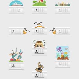 rawpockets Multi Coloured Earth Combo Wall Stickers-image-73