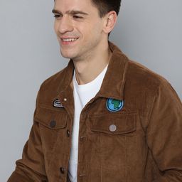 HERE&NOW Men Brown Tailored Jacket-image-11