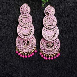 Zoey Gold-Plated Beaded Contemporary Drop Earrings-7