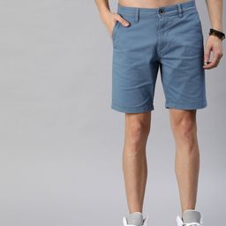 Roadster Men Blue Solid Regular Fit Chino Shorts-picture-14