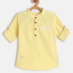 TONYBOY Boys Yellow Solid Premium Casual Shirt-picture-11