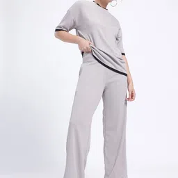 SZN Solid T-shirt & Trouser Co-Ord Set-image-66