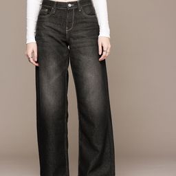The Roadster Life Co. Women Wide Leg Baggy Fit Low-Rise Light Fade Jeans-image-92