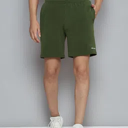 Alcis Men Olive Green Solid Slim Fit Sports Shorts-image-15