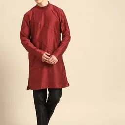Anouk Men Red Embroidered Kurta with Trousers-image-67