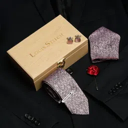LOUIS STITCH Men Silk Necktie Accessory Gift Set-picture-1