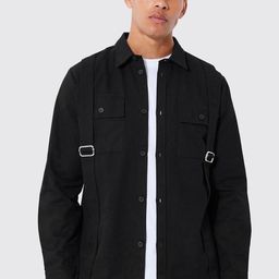 boohooMAN Pure Cotton Pocket Detail Casual Shirt-image-83