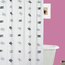 CASA-NEST White & Black Waterproof Shower Curtain-34
