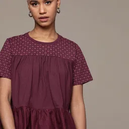 The Roadster Lifestyle Co. Printed Detail Tiered Top-image-51