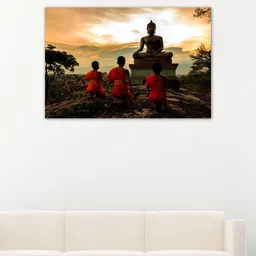 999Store Brown & Red Hand-Painted Buddha Wall Art-image-80