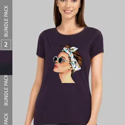CHOZI Pack Of 2 Printed Bio Finish Cotton T-shirt-image-90