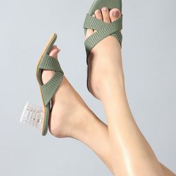 DressBerry Women Textured Block Heels Sandals-image-98