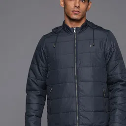 Louis Philippe Solid Hooded Padded Jacket-image-87