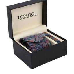 Tossido Men Blue & Yellow Accessory Gift Set-image-69