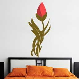 rawpockets Red & Green Decorative Flower Wall Stickers-picture-1
