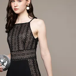 bebe Lace Inserts Party Jumpsuit-22