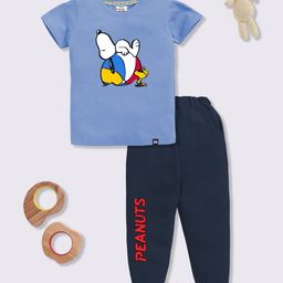 YK X Minute Mirth Boys Peanuts Printed Pure Cotton T-shirt With Joggers-image-43